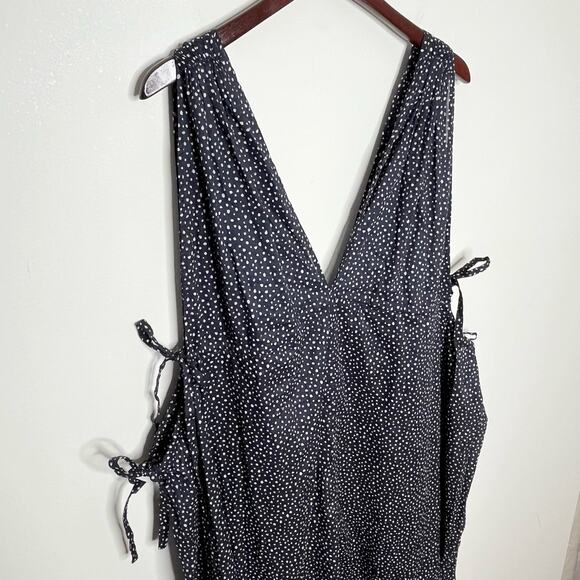J. Crew Womens Maxi Dress Medium Navy Polka Dot Side Tie Beach Cover Up - Picture 5 of 12